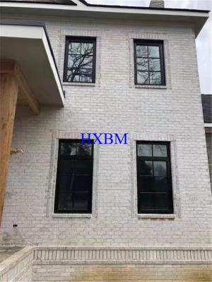 PVDF Black Color Laminated Glass Aluminum Casement Windows Thermal Break Soundproof