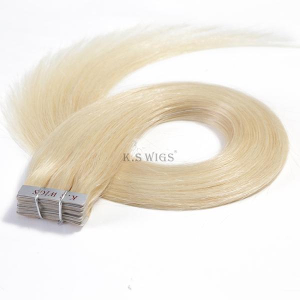 Wholesale Perfect Quality 100% Blond color Indian thick Tape on Human hair extensions