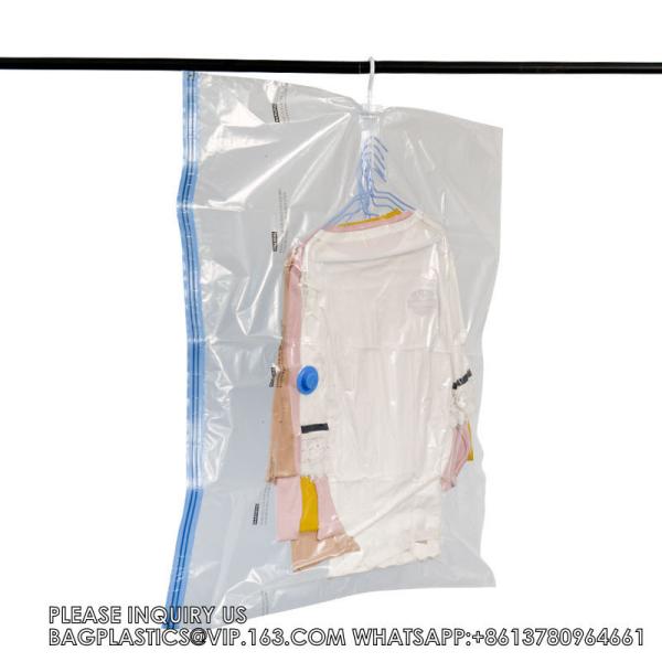 Good Quality Hanging Vacuum Storage Bag 75% Space Saver Vacuum Compression Clothing Finishing Bag