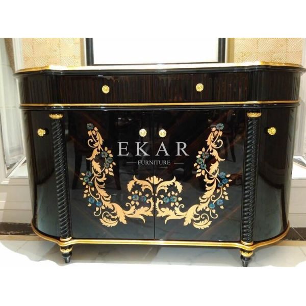 Antique Golden Wood Vintage Entryway Cabinet TO-003