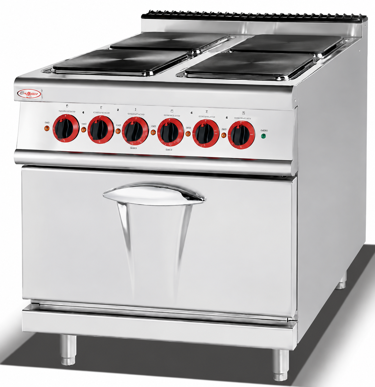800mm Commercial 4-Hot Plate Electric Range with Oven – 20.8KW Heavy-Duty Stainless Steel Cooking Range