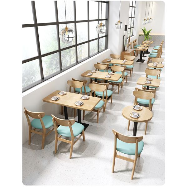 Modern Restaurant Dining Table and Chairs Sets Solid Wood Coffee Crisps Chair Many Options
