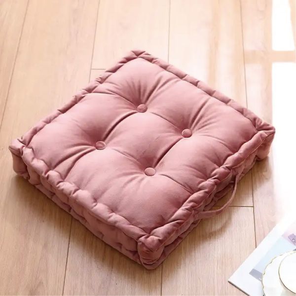 Customized Color Thicken Velvet Square Floor Cushions With Handle for Home Decor Sofa