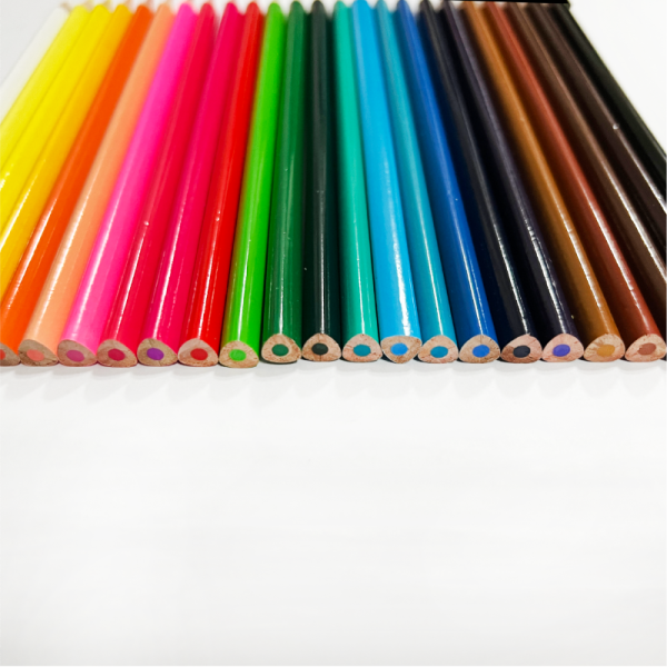 Best Price 7 Inch Long 24PCS Professional Colorful Drawing Tools Wooden Triangle Color Pencil