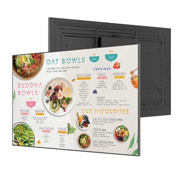 Wall Mounted 43Inch Digital Menu Boards Advertising Screen 1000Nits 4K UHD Commercial Display