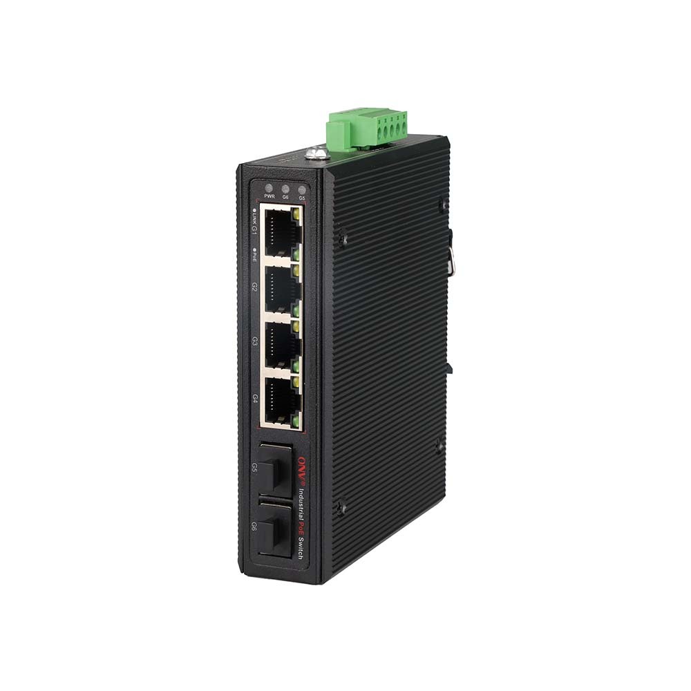 6-port Gigabit Industrial PoE Switch with 30W per Port and Unmanaged Operation