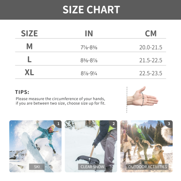 Ski Glove Outdoor Waterproof Insulated Breathable Cold Weather Gloves for Adults Winter Warm Snow Sports