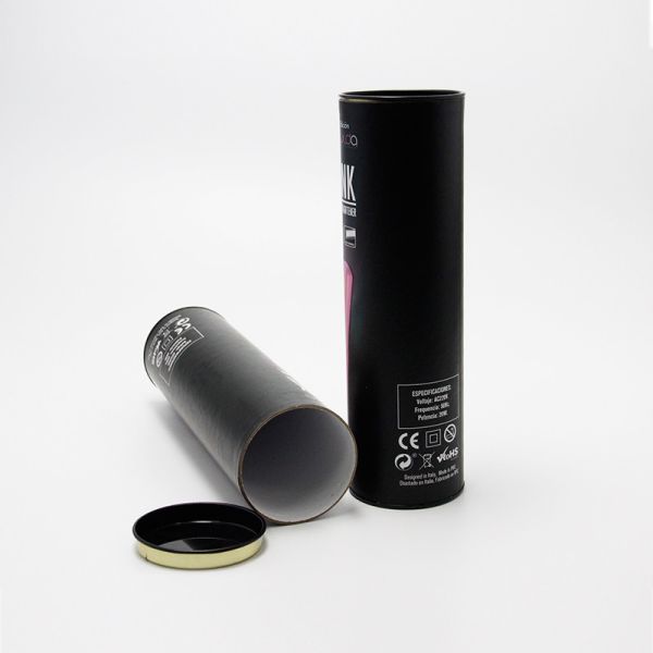 Venta caliente de lujo de cartón botella de vino tubo cilindro con tapa de metal logotipo personalizado estampado de papel aluminio embalaje de regalo para champán