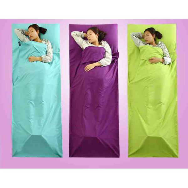 Sleeping Bag Liner,Wide Cotton Camping and Travel Sheet ,Lightweight Warm Weather Roomy Compact Sleep Bag(HT8036)