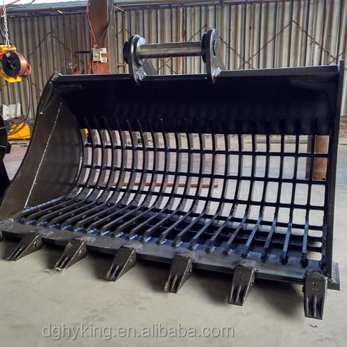 High Performance Wide Skeleton Sieve Bucket for Komatsu PC200 Excavator - 20 Ton Capacity, 1.55m³ Volume, Q345/Q460/NM360/NM400/WH60/Hardox400 Material
