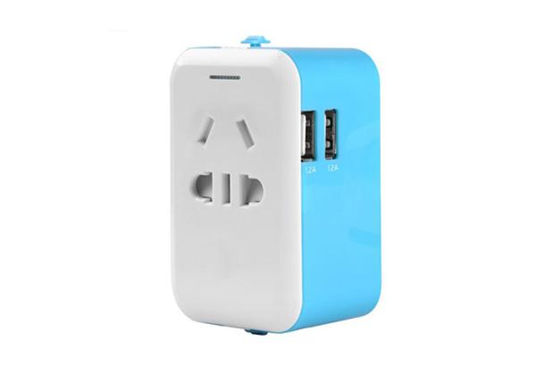 Promotional gifts All in ONE World Travel Plug Power Adapter Dual USB Universal Converter Plug