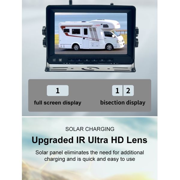 Android TF/SD card Solar-powered car wifi reverse camera 1080p HD
