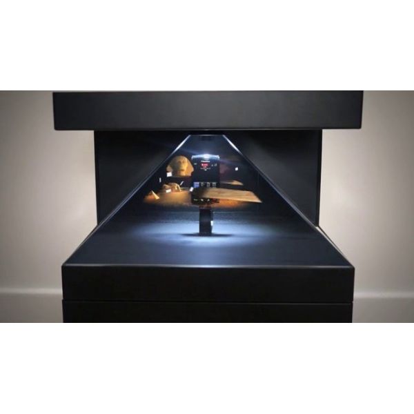 Escaparate de lujo, 42 caja de presentación de la pirámide 3D del holograma de la pulgada con la luz ajustable del LED