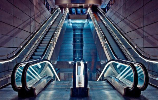 Hairline Steel Business Escalators VVVF Drive For Shopping Mall Indoor