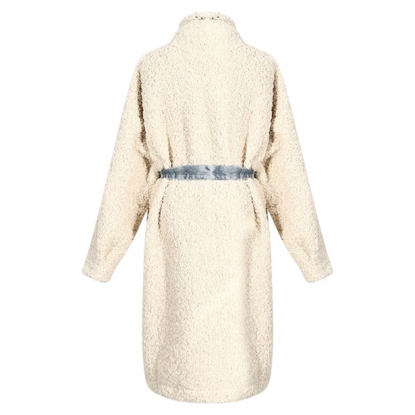 Пальто водоустойчивого Lambswool джинсовой ткани моды выстегивая 2020 курток Lambswool зимы свободных сгущенных длиной