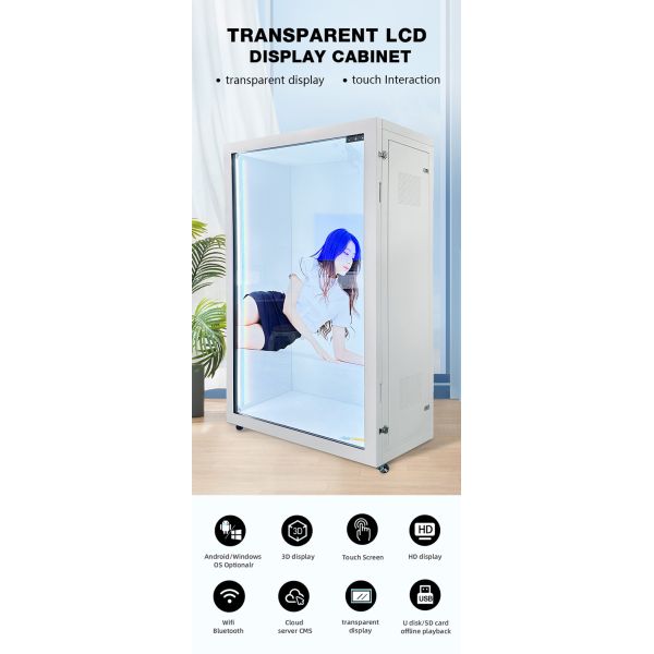 85 inch Indoor 3D Video Holographic transparent display box Lcd showcase Holobox Display Hologram Interactive Cabinet