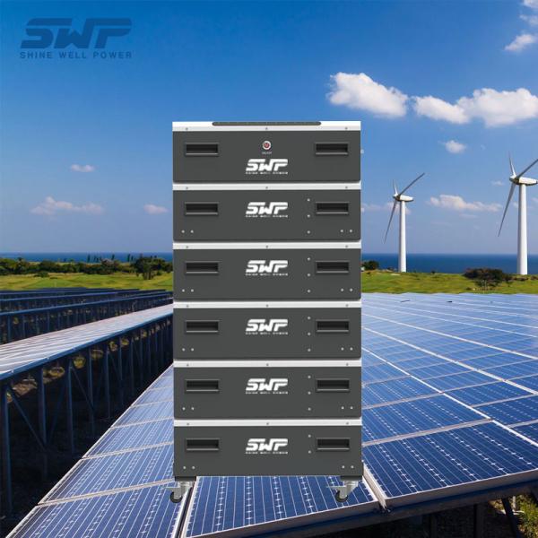 51.2V500Ah 25Kwh Bateria de armazenamento de energia doméstica empilhável de 5 anos com corrente de carga/descarga ≤ 100A