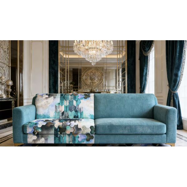 Modern Light Luxury Abstract Art Style Print Velvet For Sofa