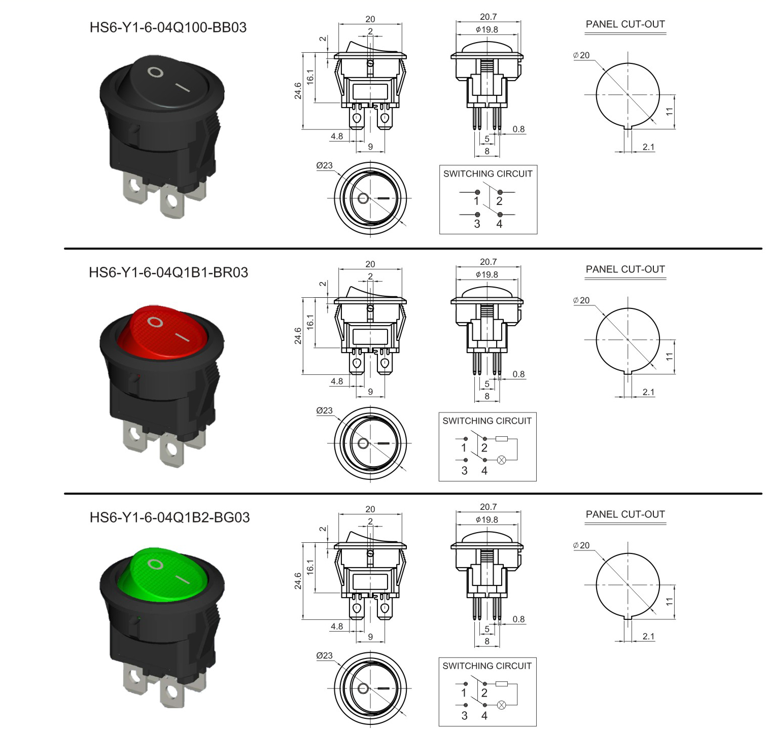 250V 10A SPST НА С перекидном переключателе 2 Pin для бытовых приборов