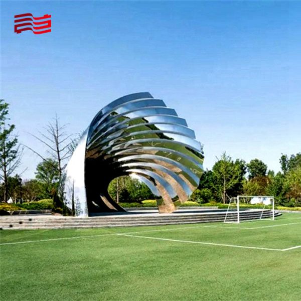 Large Stainless Steel Park Sculpture for Landscape Modern Metal Landscape Sculpture