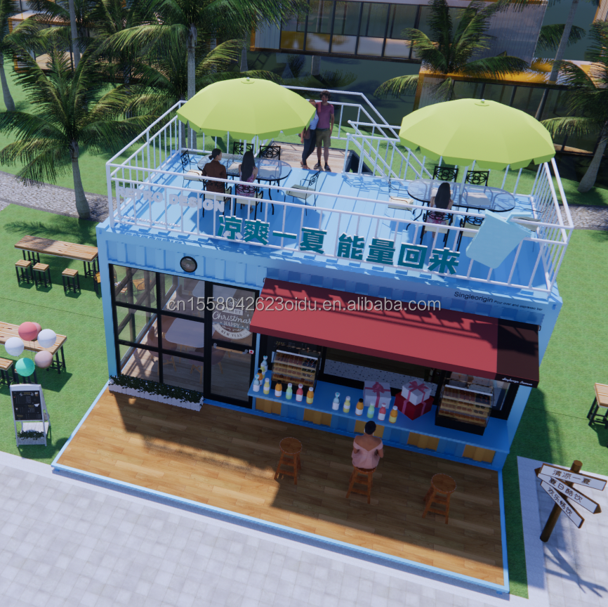 Hotel de diseño moderno 20 pies o 40 pies Contenedor prefabricado Cafetería y bar para hotel