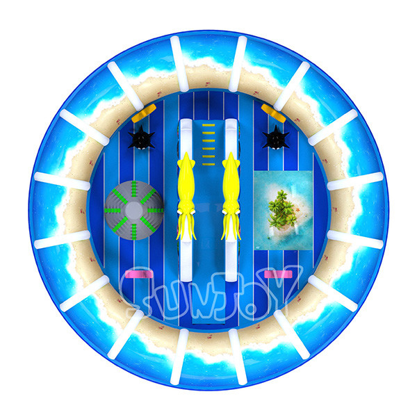 Round Sea World 0.55mm Plato Inflatable Jumping Theme Park
