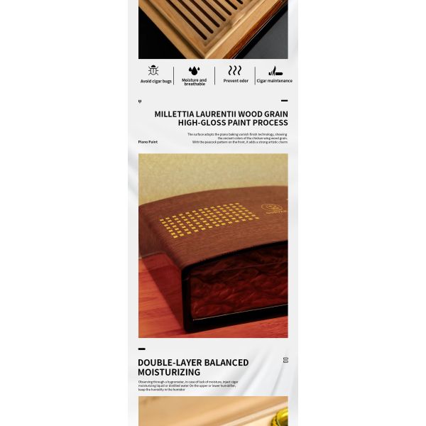 Laser Engraved Solid Wood Cigar Case B2B Bulk Supply with Logo Personalization