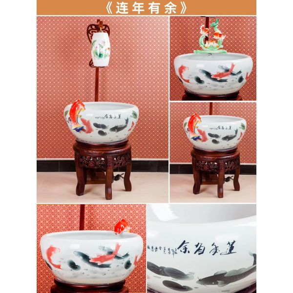 Шар рыб картины 230мм высокий Кои лотоса