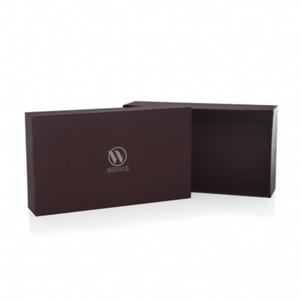 Bottom Cover Embossed Buckram Brown Paper Shoe Box Custom Shoe Box Logo