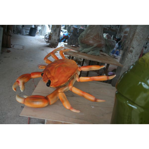 Swimming Crab Resin Sculpture 50cm Height Cartoon Style