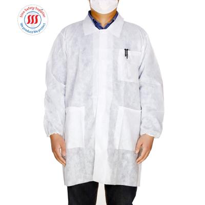 Tenue de protection chimique de manchette élastique non tissée d'uniformes de laboratoire médical de pp