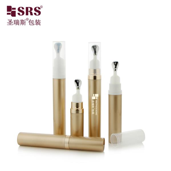 A0035 7.5ml 10ml 15ml Injection PP PCR Recycled Plastic Bottle With Zinc Alloy Applicator For Eye Serum