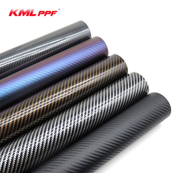 0.17mm 3D Carbon Fiber Tint  PVC PET Black Gold Carbon Fiber Wrap