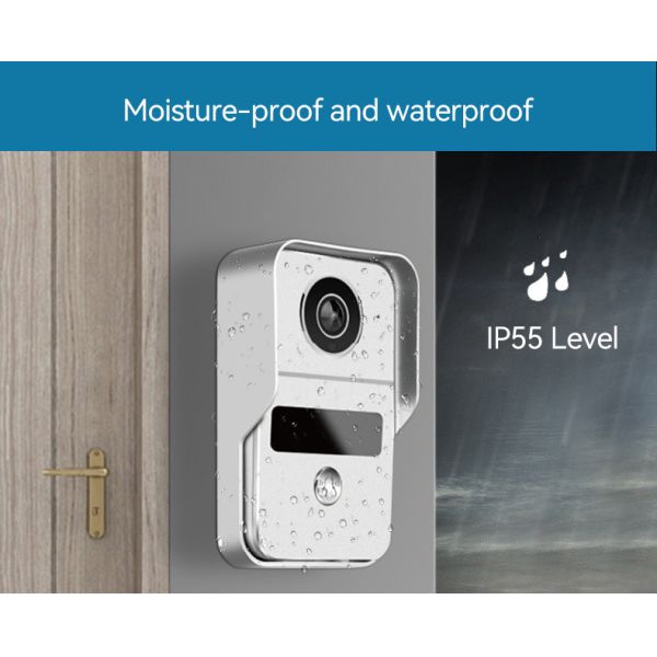 Беспроводной дверной звонок 1080p Wifi видео- ночное видение камеры 7 дюймов связанное проволокой входом