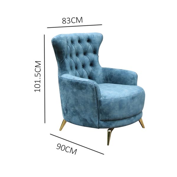 Multifunctional Modern Single Seater Chair Velvet Sofa Breathable