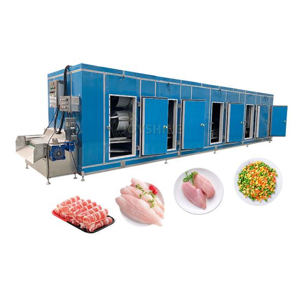 Máquina de congelamento rápido Congelador de alta temperatura de baixa temperatura para a indústria Capacidade 600 kg/h