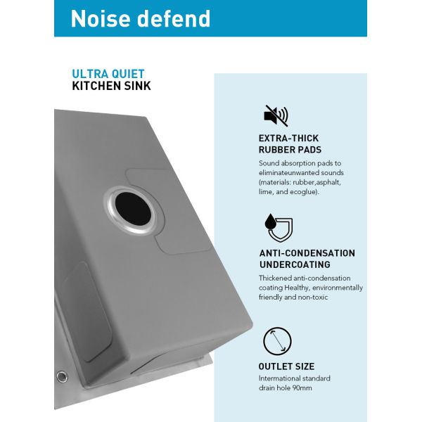 18 Gauge Workstation Stainless Steel Kitchen Sink With Strainer Silver Brushed Finish