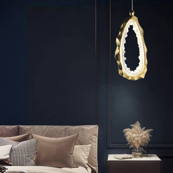 Light luxury copper ring staggered chandelier restaurant living room creative luxury decorative lamps