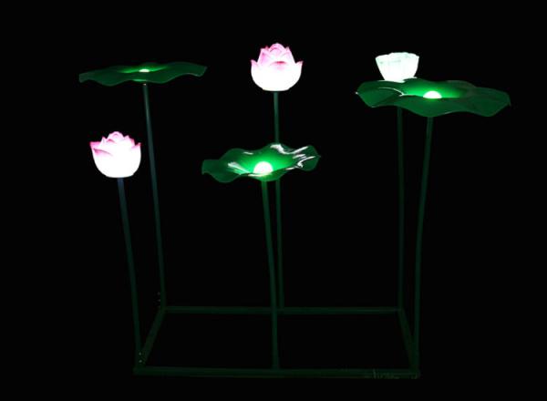 Acrylic LED lotus lamp 6 lights combination lotus lamp pond pool decoration lotus lamp park municipal beauty