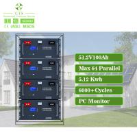 ESS 24V 48V 100Ah 200Ah Bateria de Íons de Lítio 5KW 10KW LiFePO4 Rack com Armário