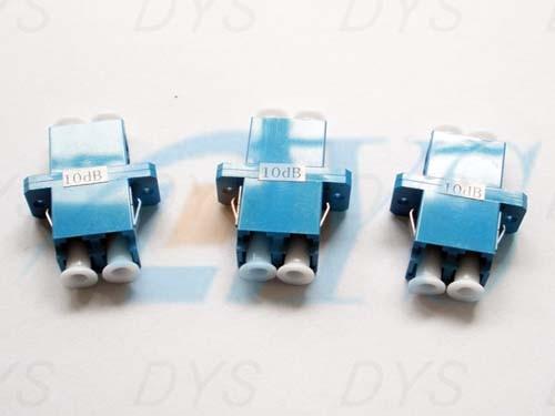 LC Duplex Fiber Optic Attenuator , Blue / Green / Metal Fiber Optical Fiber Adaptor