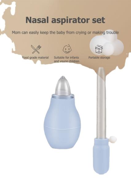 White Custom Logo Baby Infant Nasal Aspirator Nasal Congestion Relief Infant Nasal Syringe