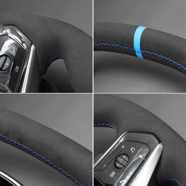 Customized Hand Steering Wheel Cover Stylish Design for 2024-2024 BMW 5 Series i5 G60
