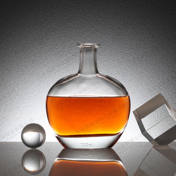 Garrafa de vidro de logotipo personalizado para gin alcoólico licor de uísque rum tequila vodka 750ml 700ml
