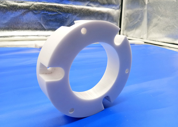 Large Size Machining Ceramic Parts Zirconia / Alumina Ceramic 4 Bolt Round Blind Flange