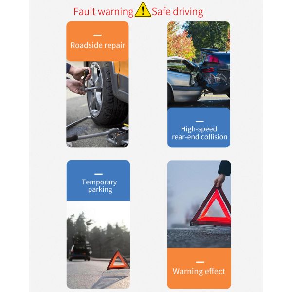 E-MARK Red Warning Triangle Road Pole Traffic Sign Safety Sign Warning Triangle for Car