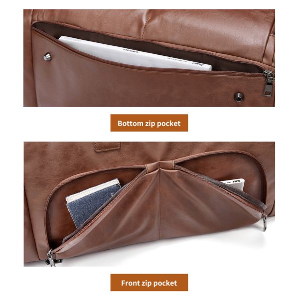 MingLu Custom Logo Большая кожаная сумочка для выходных для мужчин