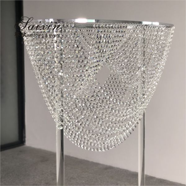 China manufacturer wholesale luxury Wedding centerpieces large crystal flower stands