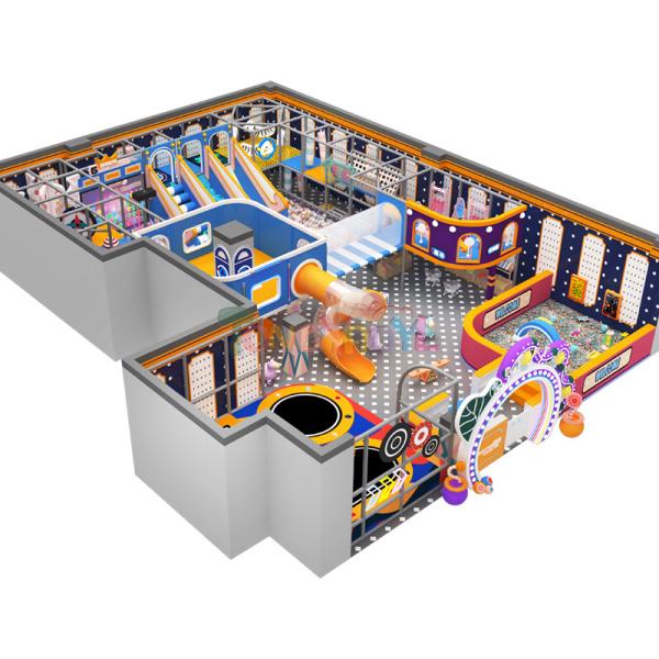 Childrens Indoor Playground Equipment 100 Squares Indoor Commercial Playground Equipment