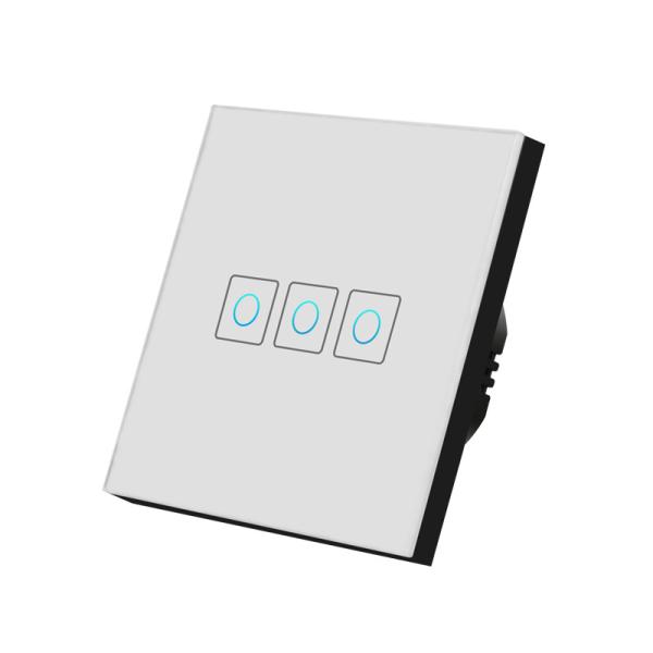 EU Standard Light Switch Touch Panel Glass Switches, 1/2/3/ Gang Sensor Light Switch 220v Led Bulb Light Switches